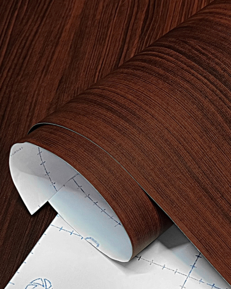 Revestimento Adesivo Madeira Rústica Mogno Terra