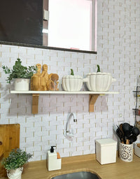 Papel de Parede Adesivo Tijolinho Marmorizado