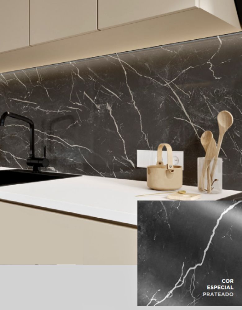 Revestimento Adesivo Mármore Grigio Brilho