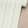 Papel de Parede Adesivo Ramo Floral Listrado Verde