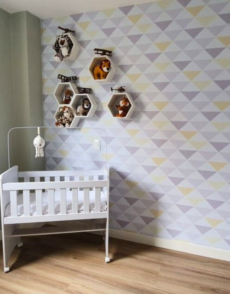 Papel de Parede Adesivo Triângulo Amarelo