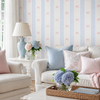 Papel de Parede Adesivo Laços Rosa Listrado Xadrez Azul