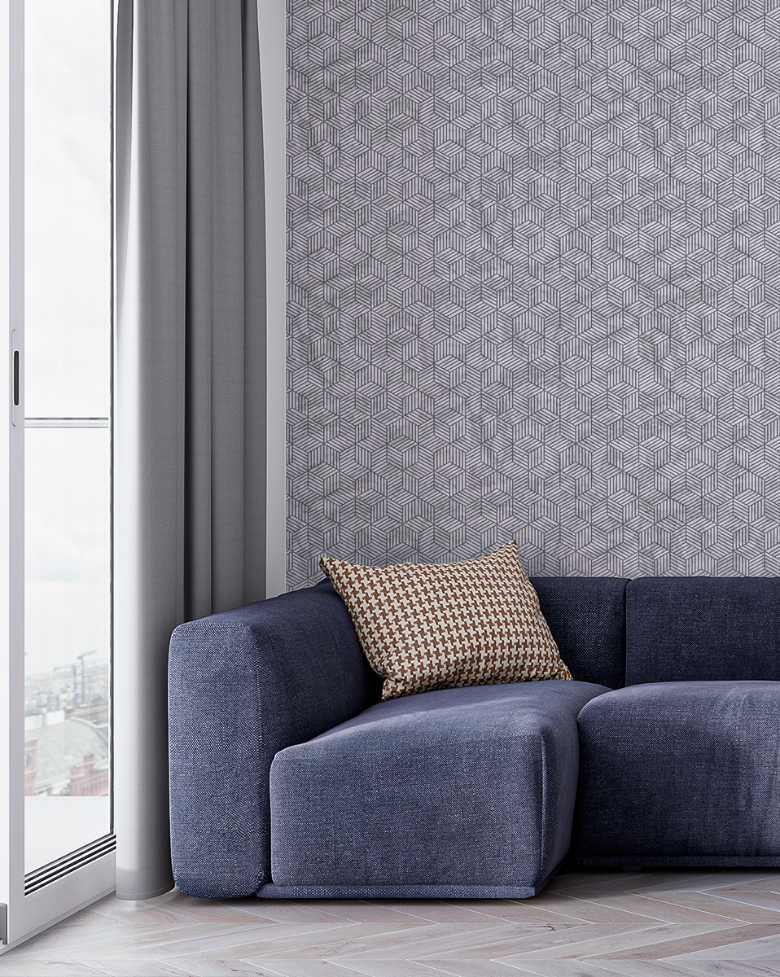 Revestimento Adesivo Mármore Geométrico Prata