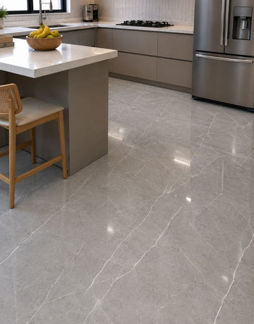 Adesivo para Piso Mármore Cinza Armani Brilho