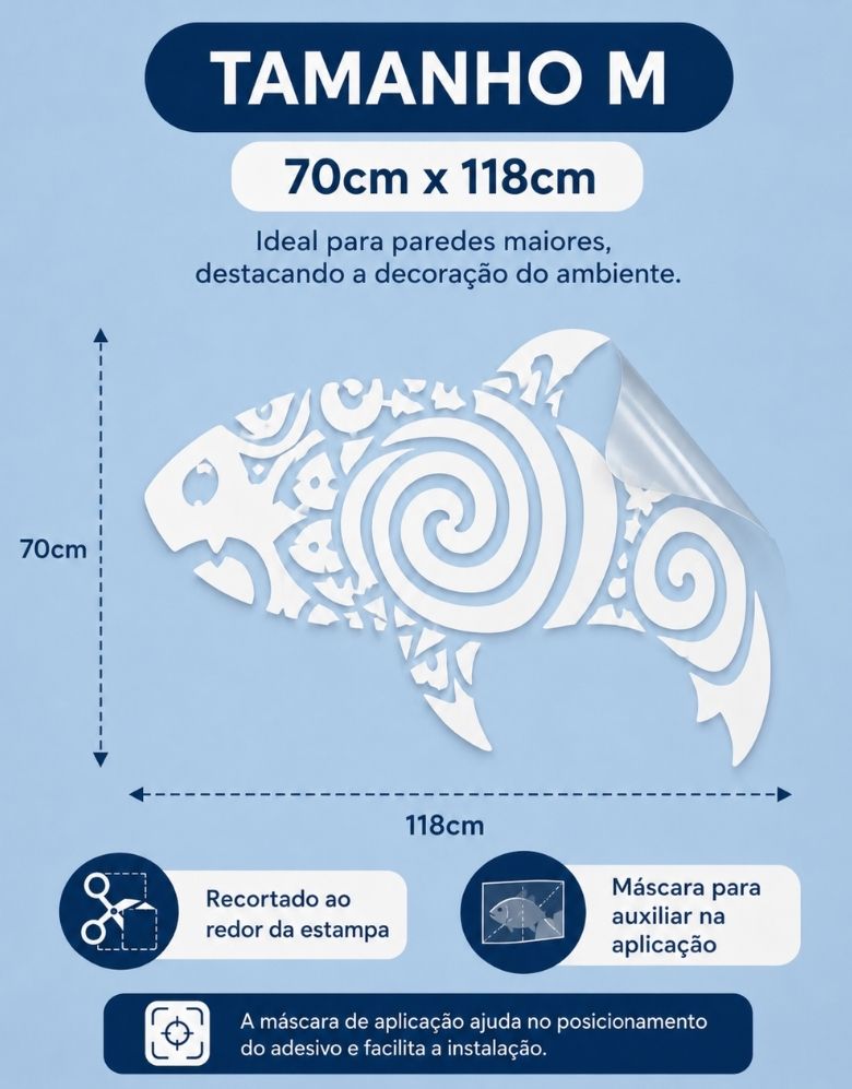 Adesivo Decorativo Tubarão Branco