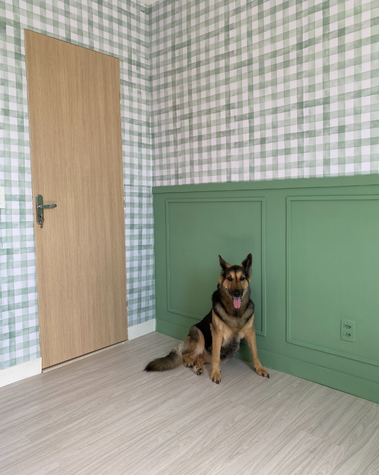 Papel de Parede Adesivo Xadrez Vichy Aquarela Verde Menta