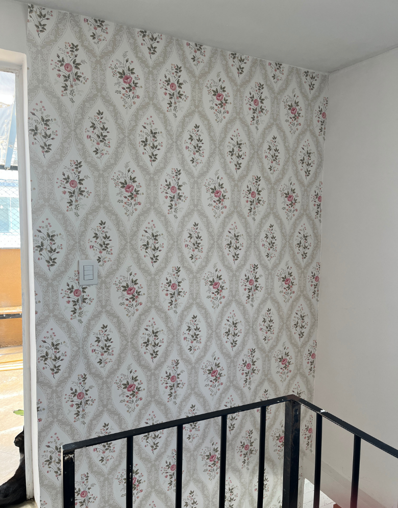 Papel de Parede Adesivo Floral Vintage Rosé