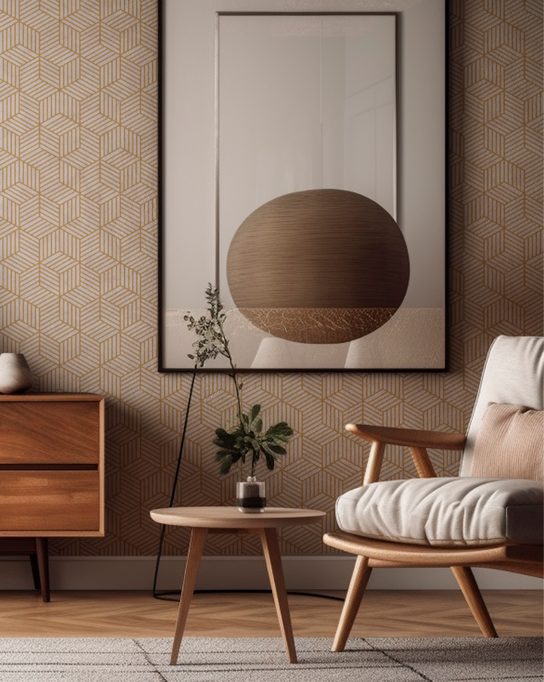 Revestimento Adesivo Mármore Geométrico Ouro