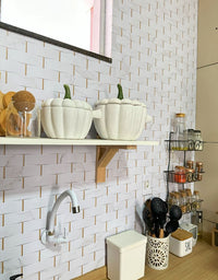 Papel de Parede Adesivo Tijolinho Marmorizado