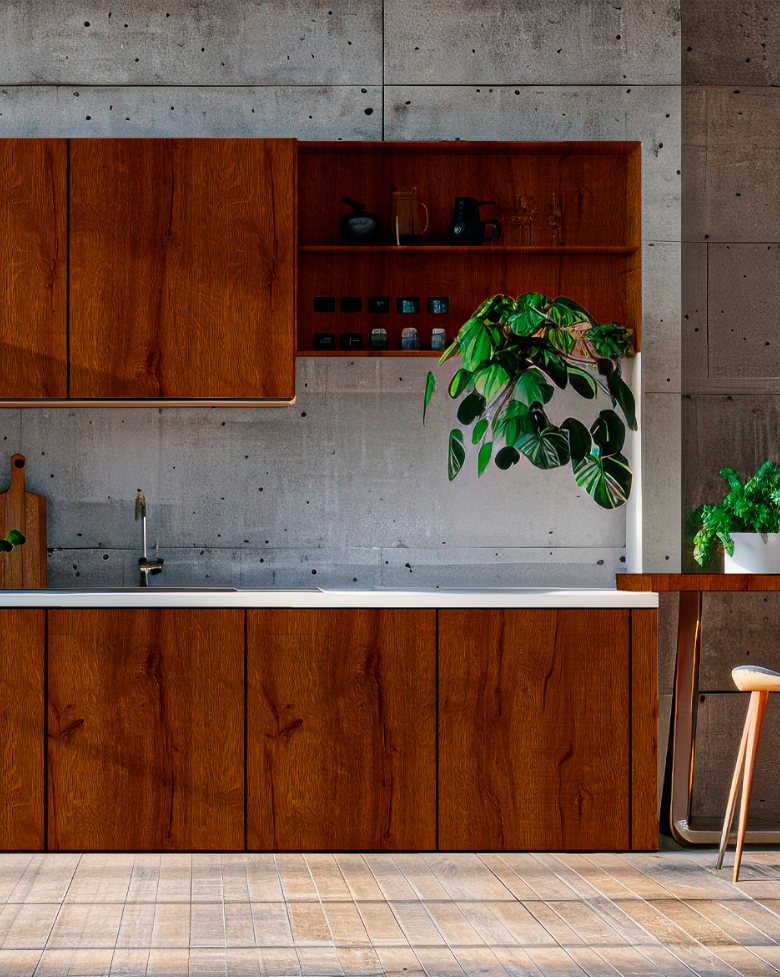 Revestimento Adesivo Madeira Rústica Figueira Ocre