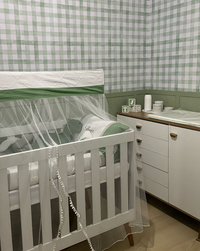 KIT DE 6 ROLOS -  3,00m x 50cm - Papel de Parede Adesivo Xadrez Vichy Aquarela Verde Menta