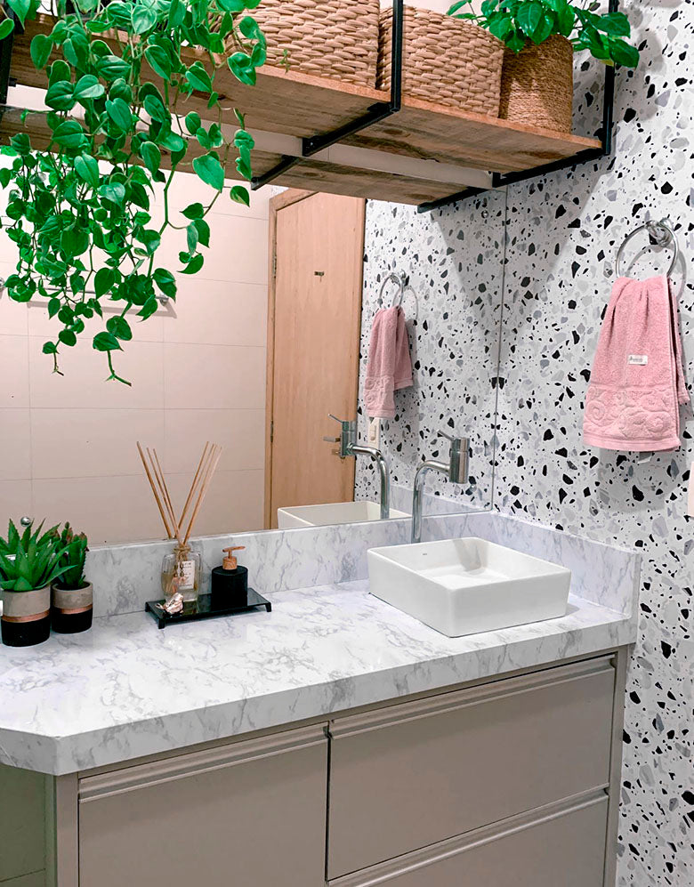 Adesivo para Pia Mármore Lunare Brilho