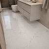 Adesivo para Piso Mármore Branco Marquina Brilho