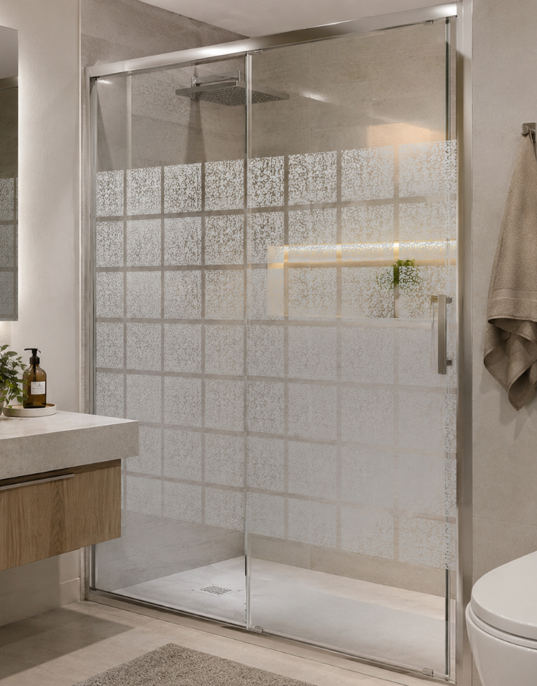 Adesivo para Vidro Decorado Cristal Quadra