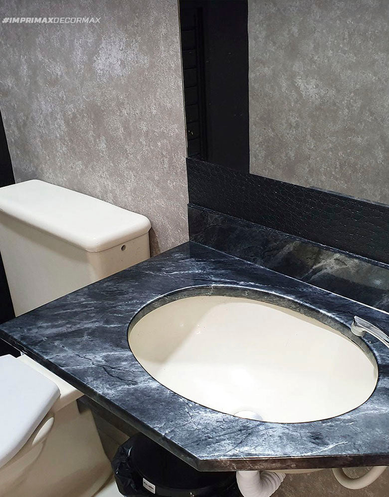 Adesivo para Pia Mármore Silver Black