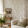 Papel de Parede Adesivo Floral Campestre Rosé