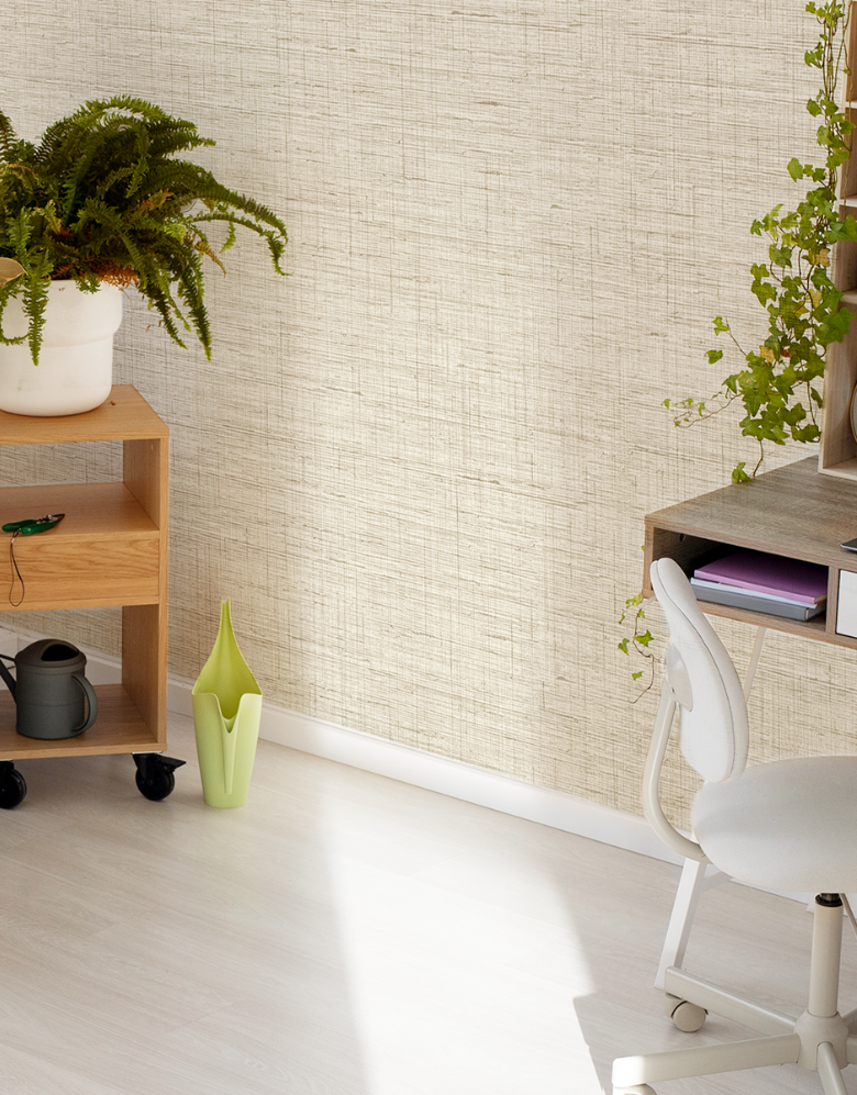 Papel de Parede Texturizado Linho Creme