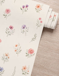 Papel de Parede Adesivo Floral Aquarela Delicada
