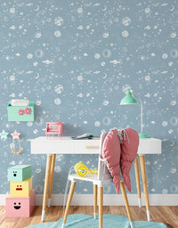 KIT DE 5 ROLOS - 2,50m x 50cm - Papel de Parede Adesivo Universo Estrelado