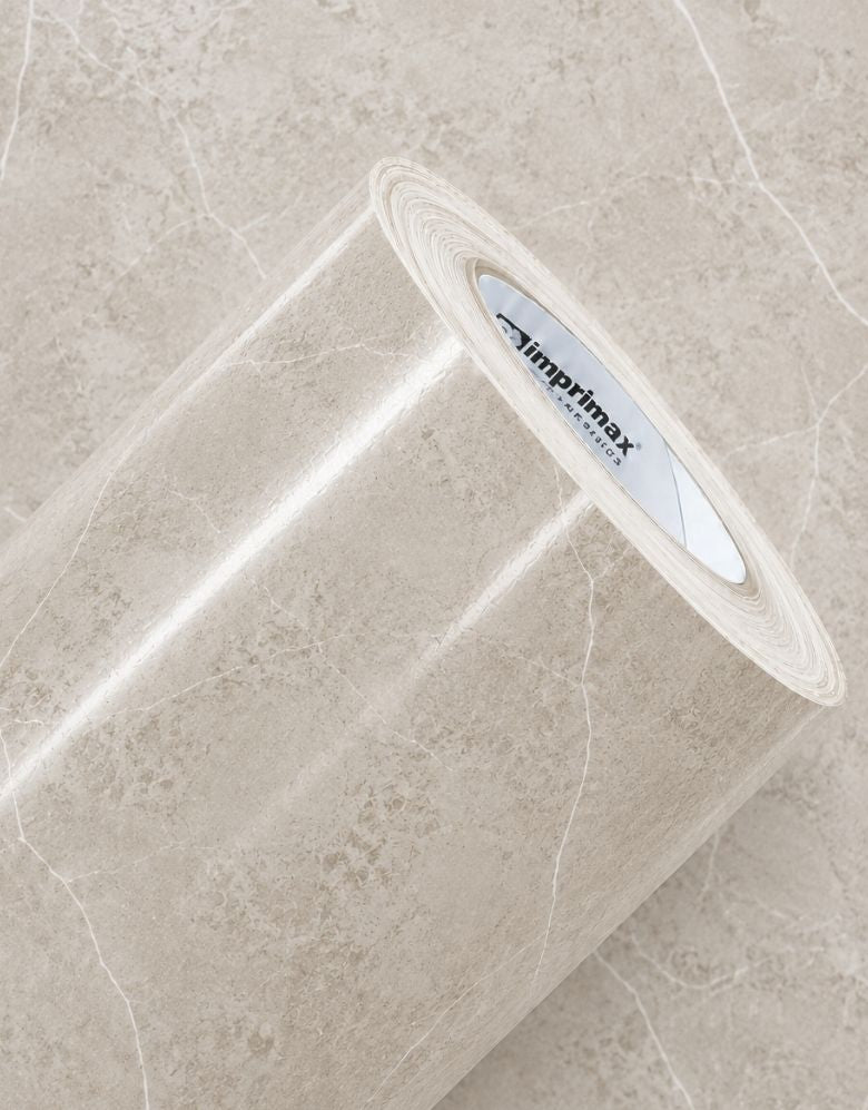 Adesivo para Piso Mármore Crema Armani Gloss