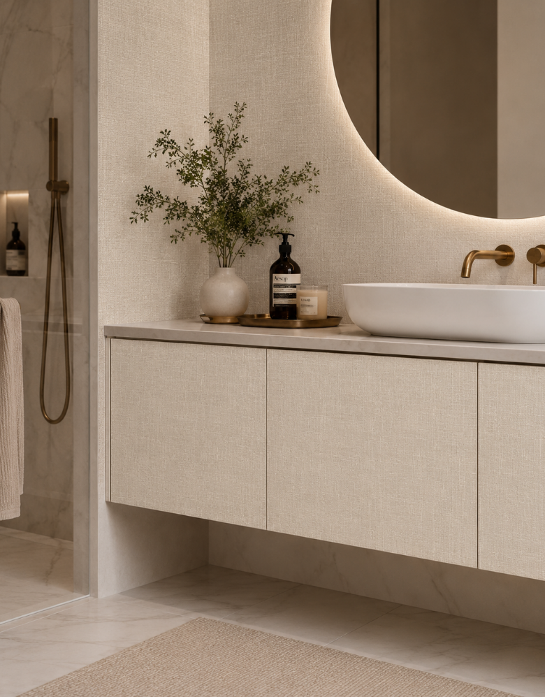 Revestimento Adesivo Telado Gold Off White