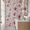 Papel de Parede Adesivo Floral Amor Perfeito Aquarela