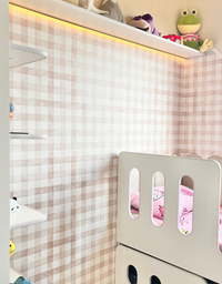 Papel de Parede Adesivo Xadrez Vichy Aquarela Nude