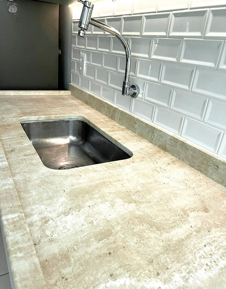 Adesivo para Pia Mármore Travertino Fosco