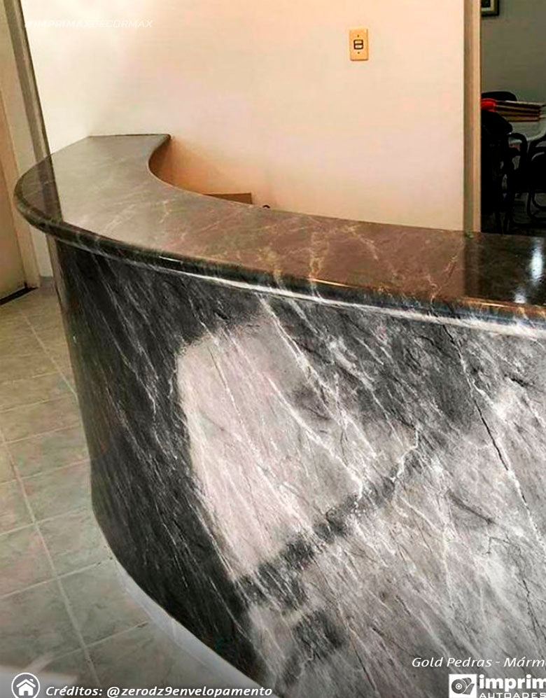 Revestimento Adesivo Mármore Silver Black