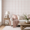Papel de Parede Adesivo Xadrez Pontilhado Rosa