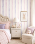 Papel de Parede Adesivo Listrado Aquarela Rosa e Lilás