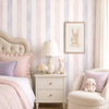 Papel de Parede Adesivo Listrado Aquarela Rosa e Lilás