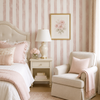 Papel de Parede Adesivo Listrado Aquarela Rosa Blush