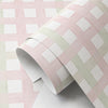 Papel de Parede Xadrez Grid Rosa e Verde