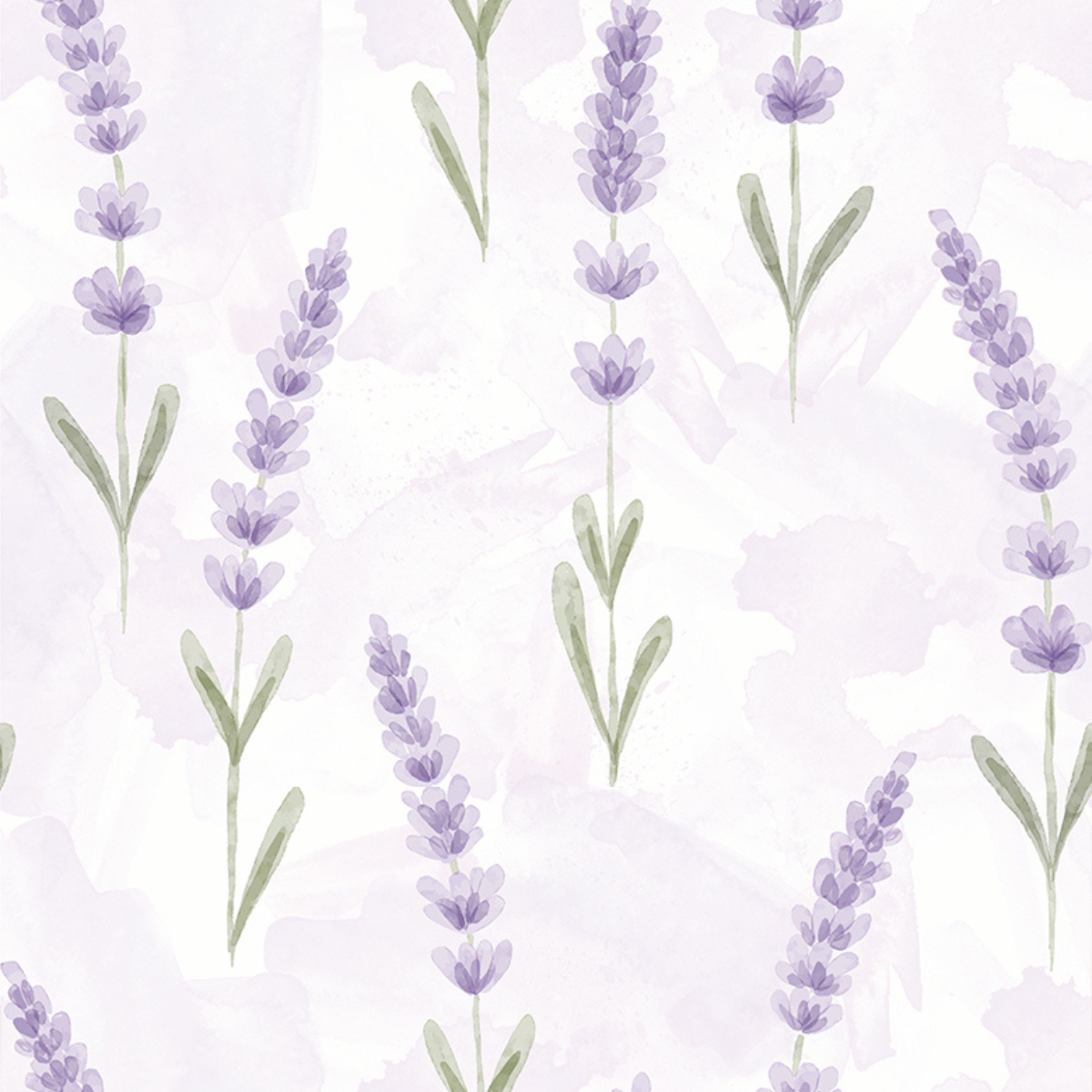 Papel de Parede Adesivo Lavanda Aquarela