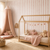 Papel de Parede Adesivo Listrado Aquarela Rosa Blush