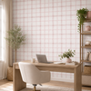 Papel de Parede Adesivo Xadrez Pontilhado Rosa