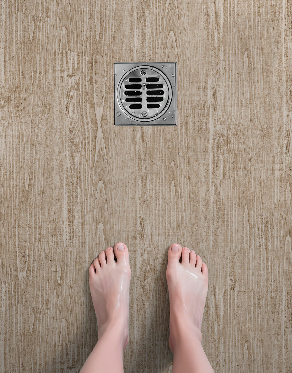 Adesivo para Chão Madeira areia natural