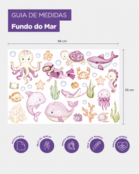 Adesivo de Parede Fundo do Mar Rosa Aquarela