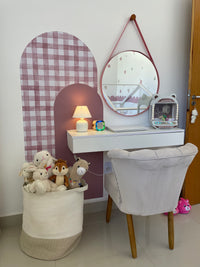 Adesivo de Parede Arco Xadrez Vichy Rosa Blush