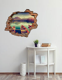 Adesivo Decorativo Buraco 3D Barcos