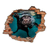 Adesivo Buraco 3D Cachorro Nadando