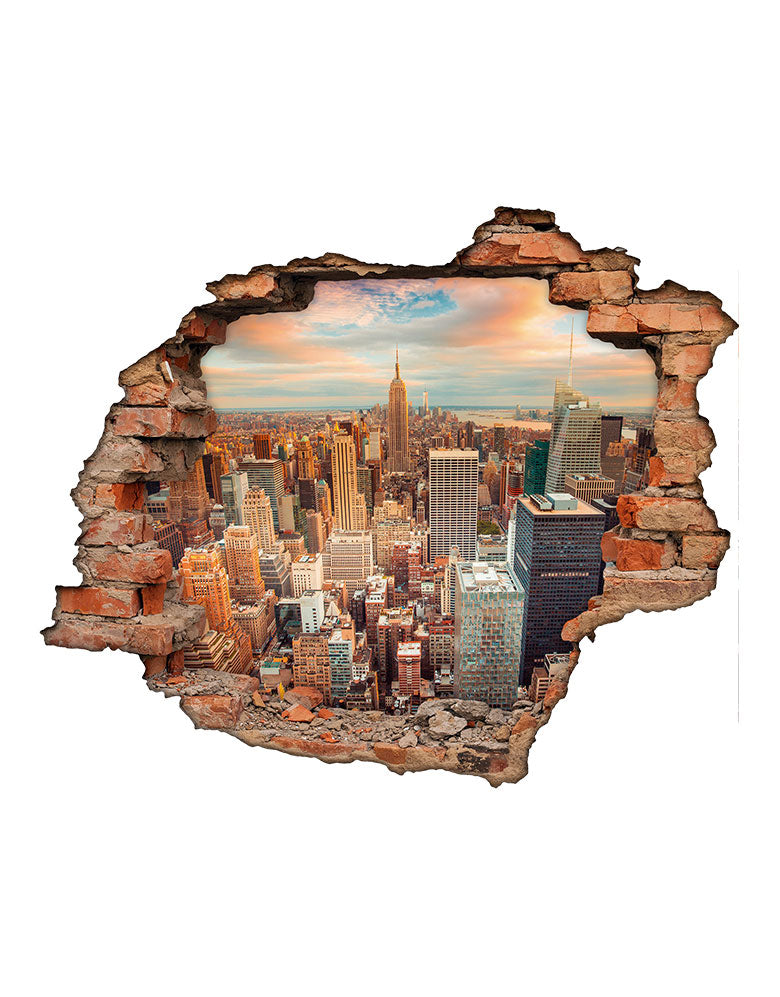 Adesivo Decorativo Buraco 3D Cidade