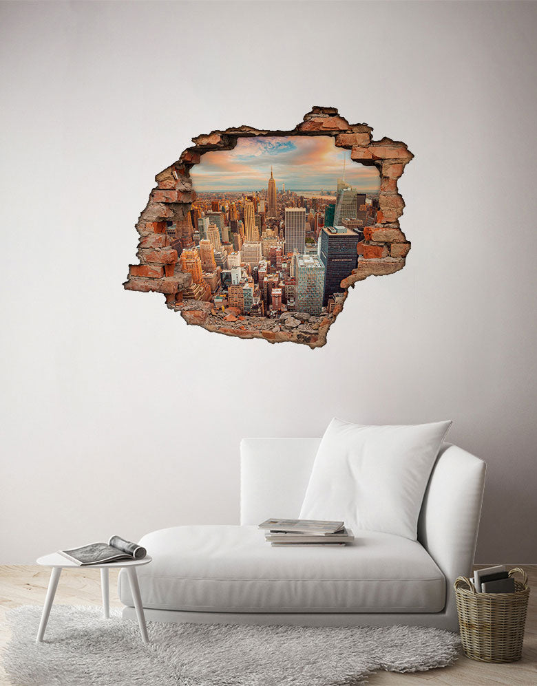 Adesivo Decorativo Buraco 3D Cidade