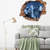Adesivo Decorativo Buraco 3D Cidade à Noite