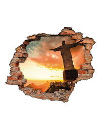 Adesivo Decorativo Buraco 3D Cristo Redentor