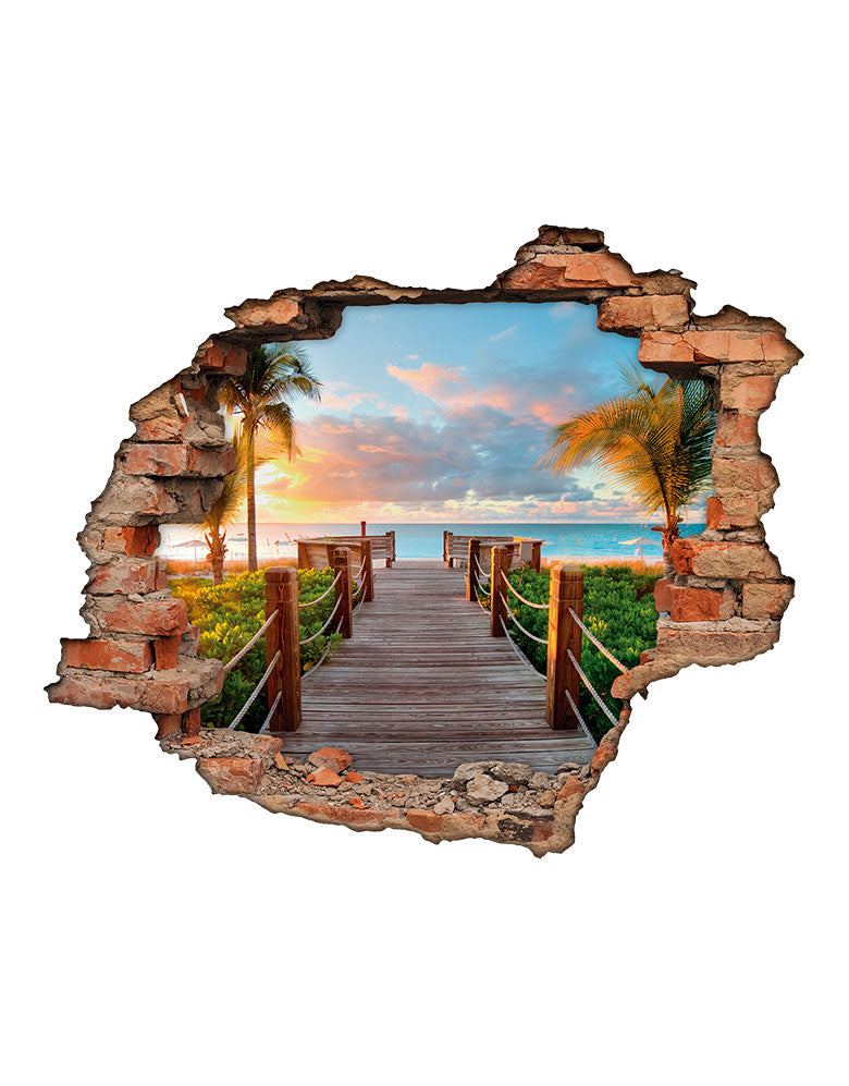 Adesivo Buraco 3D Deck na Praia