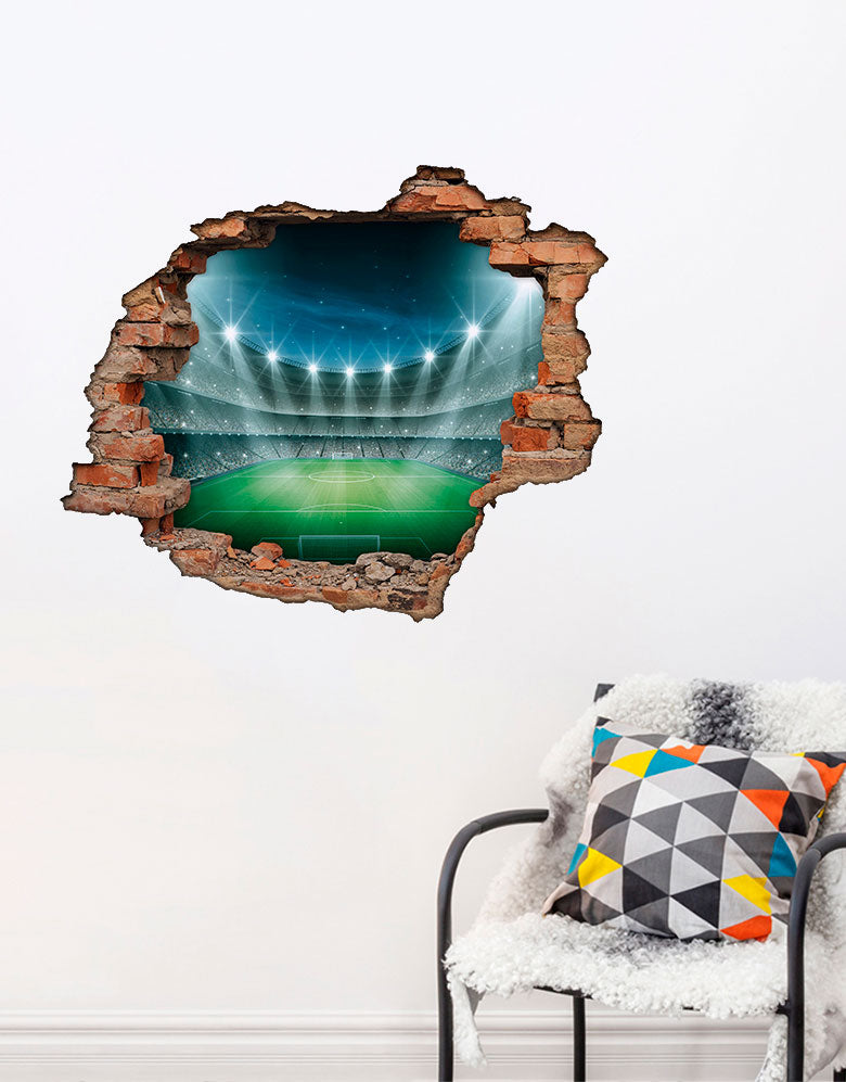 Adesivo Decorativo Buraco 3D Estádio de Futebol