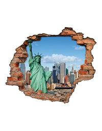 Adesivo Decorativo Buraco 3D Estátua da Liberdade