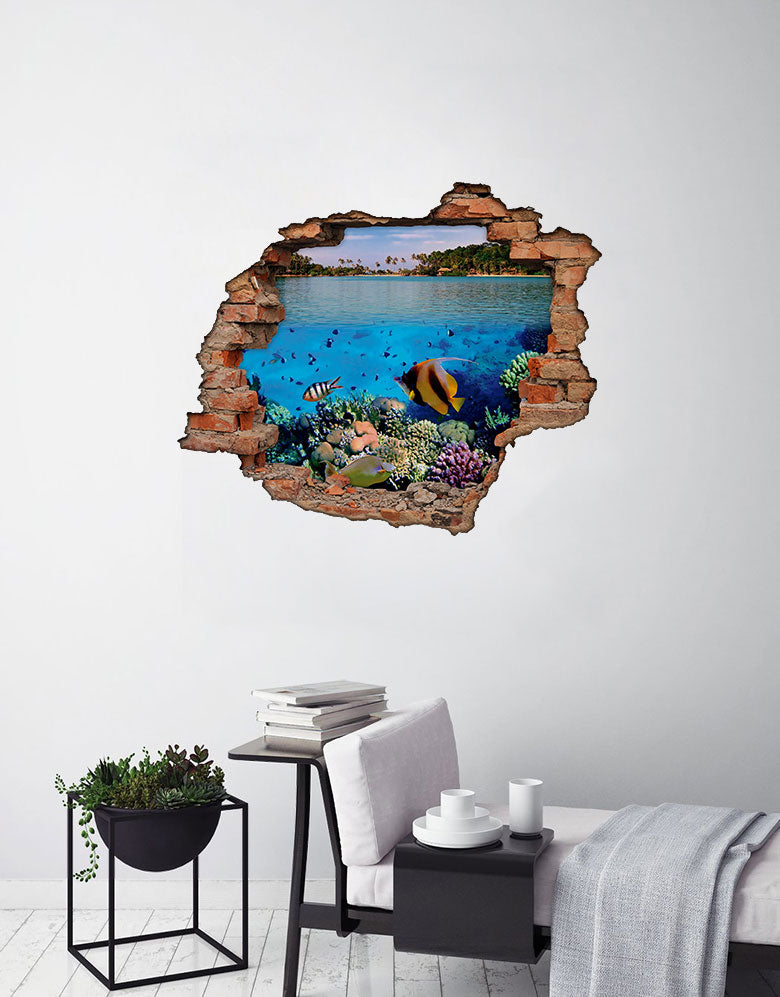 Adesivo Buraco 3D Fundo do Mar